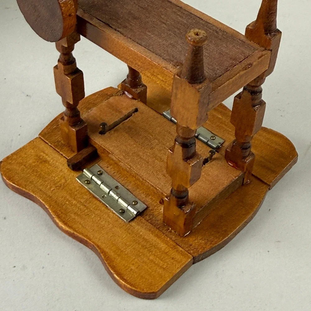 Vtg Doll house furniture Hardwood Miniature Victorian‎ Dresser and Tea Cart 1:12